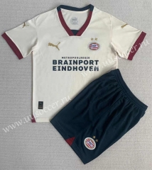 2023-24 PSV Eindhoven Away White Soccer Uniform-AY