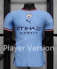 Champions League Commemorative Edition  Player version Manchester City  Home Blue Thailand Soccer Jersey AAA-888