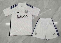 2023-24 Ajax  Away White  Soccer Uniform-6748