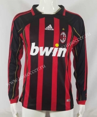 2006 Retro Version AC Milan Home Red & Black LS Thailand Soccer Jersey AAA-503