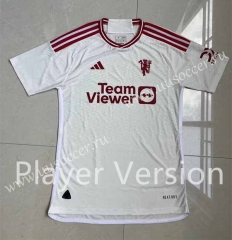 Player version 2023-24 Manchester United 2nd Away White  Thailand Soccer jersey AAA-4691