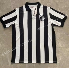 1958 Santos FC Home Black&White Thailand Soccer Jersey AAA-6590
