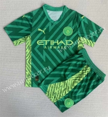2023-24 Manchester City Goalkeeper Green Soccer Uniform-AY