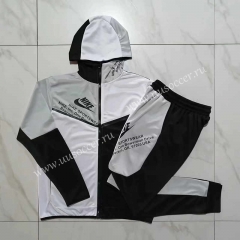 2023-24  Nike Black&White  Soccer Jacket UniformWith Hat -815