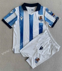 2023-24  Real Sociedad Home Blue&White Soccer Uniform-AY