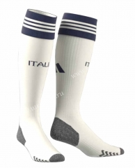 2023-24 Italy Away White Soccer Socks