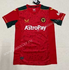 Correct Version 2023-24 Wolverhampton Wanderers Away Red Thailand Soccer Jersey AAA-818