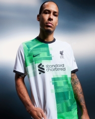 (s-4xl)2023-24 Liverpool Away Green&White Thailand Soccer Jersey AAA