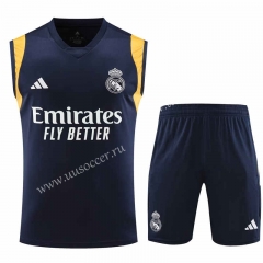 2023-24 Real Madrid Royal Blue Vest Soccer uniform-418