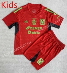 2023-24 Tigres UANL Goalkeeper Red  kids Soccer Uniform-AY