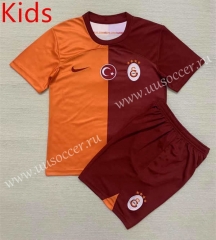 2023-24 Galatasaray Home Red&Orange kids Soccer Uniform-AY