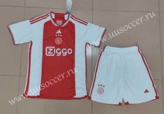 2023-24 Ajax  Home Red& White  Soccer Uniform-718