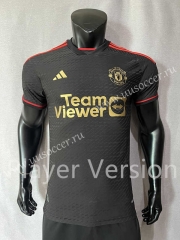Correct Version Player version 2023-24 Manchester United  Away Black Thailand Soccer jersey AAA-888