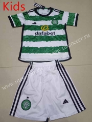 2023-24  Celtic Home White&Green kids Soccer Uniform-507