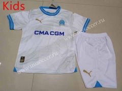 2023-24 Olympique de Marseille  White kids Soccer Uniform-507
