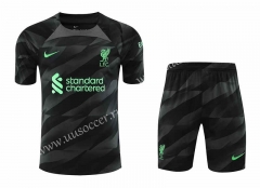 2023-24  Liverpool Goalkeeper Black Thailand Soccer  Uniform-418