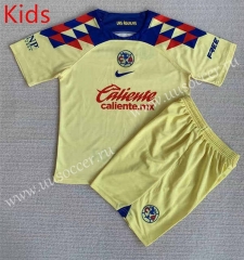 2023-24 Club America Home Yellow  kids Soccer Uniform-AY