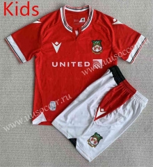 2023-24 Wrexham Home Red kids  Soccer Uniform-AY