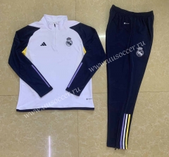 2023-24  Real Madrid White Thailand Tracksuit Uniform-411