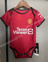 2023-24 Manchester United Home Red Baby Soccer Uniform-CS