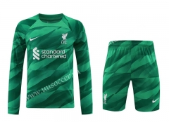 2023-24 Liverpool Goalkeeper Green  LS Thailand Soccer Uniform-418