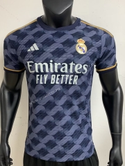 Correct  Verison Player verison 2023-24   Real Madrid Away Blue Thailand Soccer Jersey AAA-518