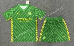 2023-24 Manchester City Goalkeeper Green Soccer Uniform-AY