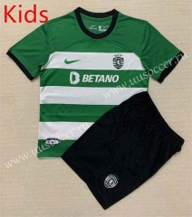 2023-24 Sporting Clube de Portugal Green&White kids Soccer Uniform-AY