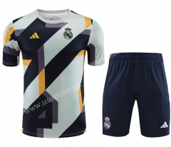 2023-24 Real Madrid Grey Blue Soccer uniform-418