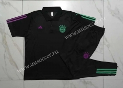 2023-24  Bayern München Black Thailand Polo Uniform-815