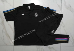 2023-24 Real Madrid Black Thailand Polo Uniform-815