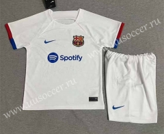 2023-24 Correct Version  Barcelona Away White Soccer Uniform-718