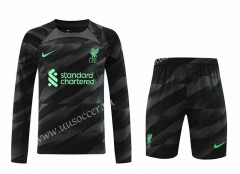 2023-24 Liverpool Goalkeeper Black   LS Thailand Soccer Uniform-418