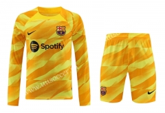 2023-24  Barcelona Goalkeeper Yellow LS Thailand Soccer Uniform-418