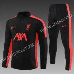 2023-24  Liverpool Black Thailand Soccer Tracksuit Uniform-815