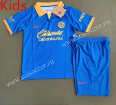 2023-24 Club America  Away  Blue kids Soccer Uniform-912