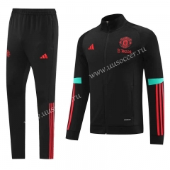 2023-24 Manchester United Black  Thailand Soccer Jacket Uniform-LH