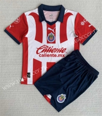 2023-24  Deportivo Guadalajara Home Red&White Soccer Uniform-AY