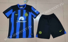 2023-24  Inter Milan Home Blue&Black Soccer Uniform-718