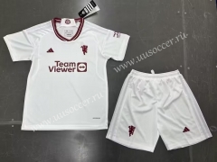 2023-24 Manchester United Away  White  Soccer kids  Uniform