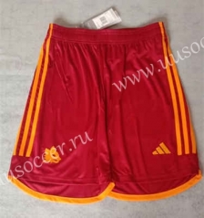 2023-24  Roma Home Red Thailand Soccer Shorts