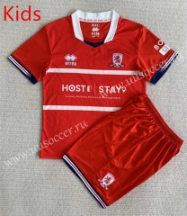 2023-24  Middlesbrough Home Red kids Soccer Uniform-AY