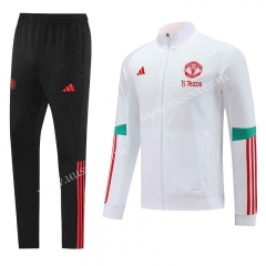 2023-24 Manchester United White  Thailand Soccer Jacket Uniform-LH