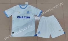 2023-24 Olympique de Marseille Home White&Blue Soccer Uniform-AY