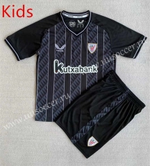 2023-24 Athletic Bilbao Goalkeeper  Black  Youth/Kids Soccer Uniform-AY