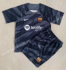 2023-24 Barcelona Goalkeeper Black&Grey Soccer Uniform-AY