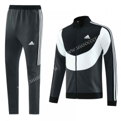 2023-24 Adida s Grey&Black  Jacket Uniform-LH