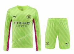 2023-24 Manchester City Goalkeeper Light Green  LS Thailand Soccer Uniform-418