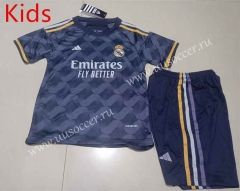 2023-24  Real Madrid Away Royal Blue kids Soccer Uniform-507