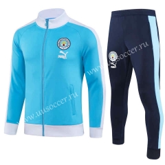 2023-24 Manchester City  Blue Thailand Soccer Jacket Uniform-GDP